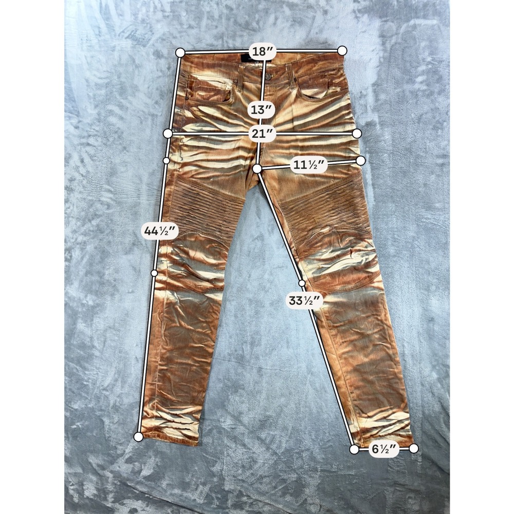 Jordan Craig Aaron Legacy Edition Biker Jeans Mens Size 36x34 Rust Sand Wash - Picture 7 of 8